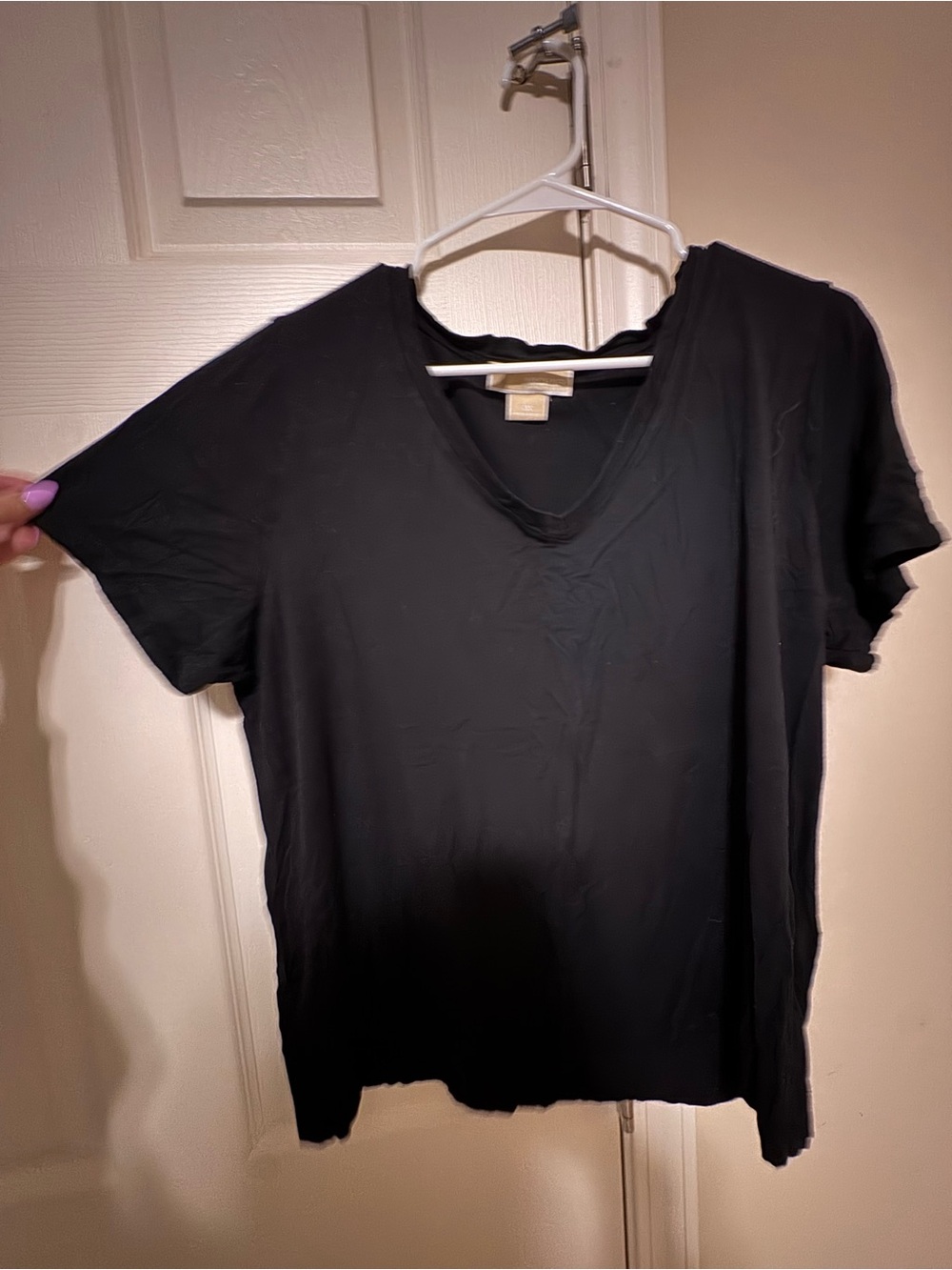 Michael Kors Black V-Neck Short Sleeve Tee